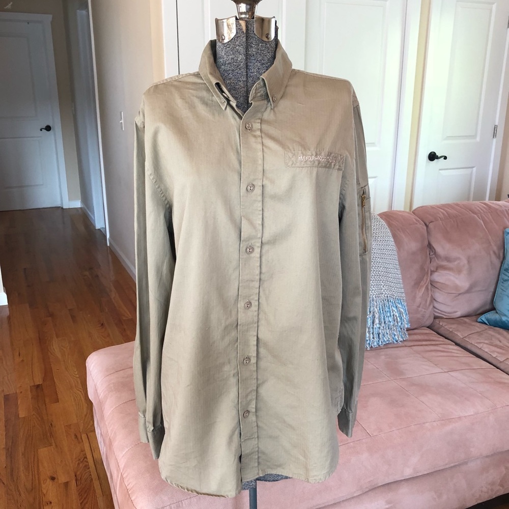 FIVE FOUR POGGY THE MAN Like new, Brown/tan long sleeve button down